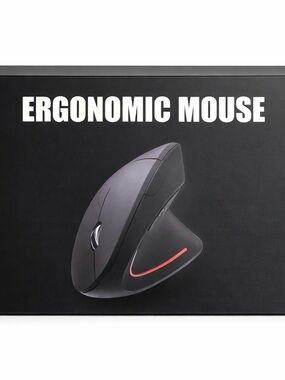 Ergonomic Vertical Mouse in Matte Black with Red Accent